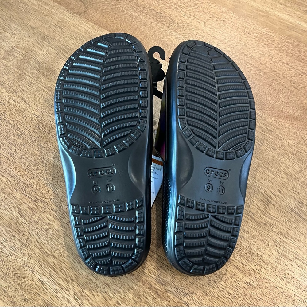 CROCS Classic Solarized Slides Men's 9 / W 11 Slide Sandals Black Flip Flop New - Picture 5 of 5